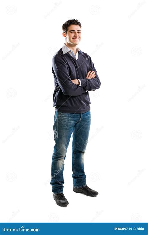Casual young man stock photo. Image of adult, full, hispanic - 8869710