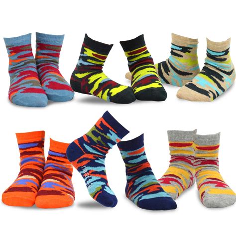 TeeHee Socks - TeeHee Kids Boys Cotton Fashion Fun Crew Socks 6 Pair Pack (9-10 Years, Colorful ...