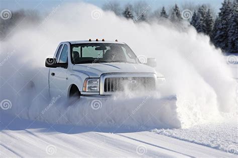Winter Ready Snow Plow Pickup Trucks Prepared for Battling Inclement Weather with Ease Stock ...