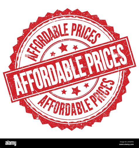 AFFORDABLE PRICES text written on red round stamp sign Stock Photo - Alamy