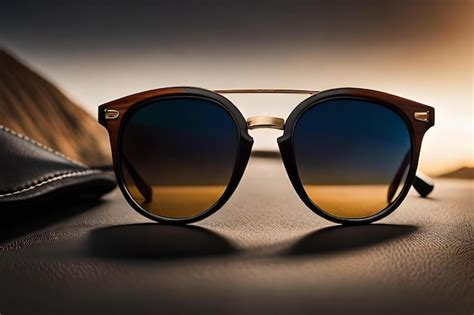 Premium AI Image | A pair of sunglasses with a leather belt and a ...