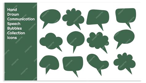 Premium Vector | Hand Drawn Communication Speech Bubbles Collection Icons