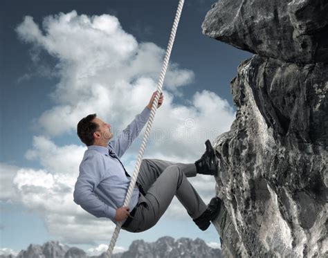 Businessman Climbing Mountain Stock Photo - Image of colour, climbing ...
