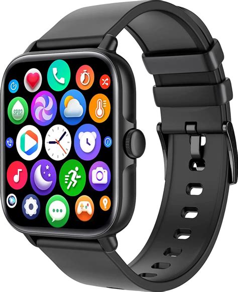 Fance Smartwatch - Zwart - Smartwatch Heren &amp; Dames - HD Touchscreen ...