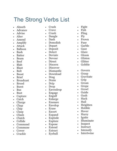 strong verbs