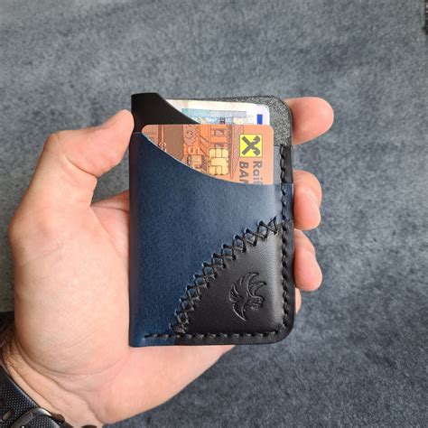 Edc Minimalist Wallet for Men,handmade Leather Card Wallet,slim Leather ...