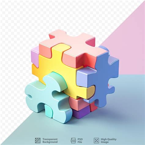 Premium PSD | Connecting puzzle pieces to form a solution