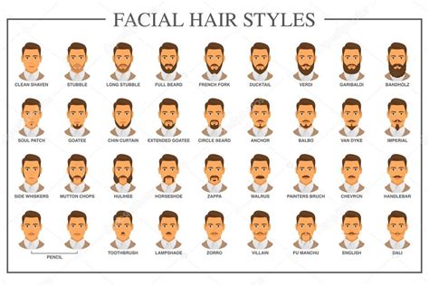 Pictures: facial hair types | Facial hair types — Stock Vector © fedor.p.e95.gmail.com #147126507