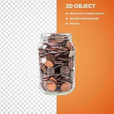 Premium PSD | Coin Piggy bank Jar Saving Money