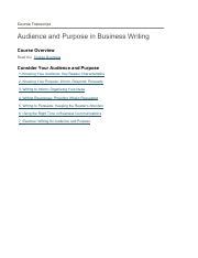Understanding Audience and Purpose in Business Writing | Course Hero