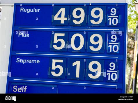 High gasoline prices at a U.S. gas station Stock Photo - Alamy