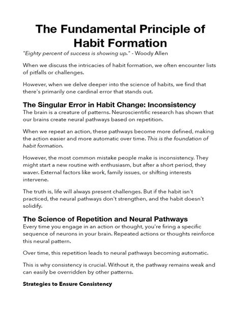 The Fundamental Principle of Habit Formation | PDF | Habits | Nervous ...