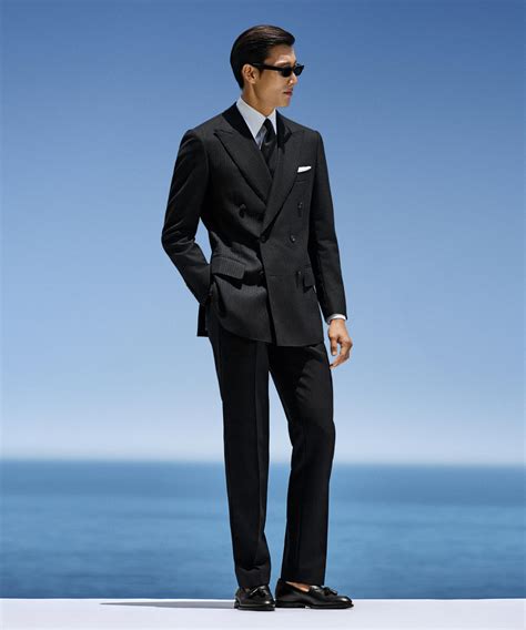 Navy Three-Piece Tailored Fit Havana Suit in Pure S110's Wool ...