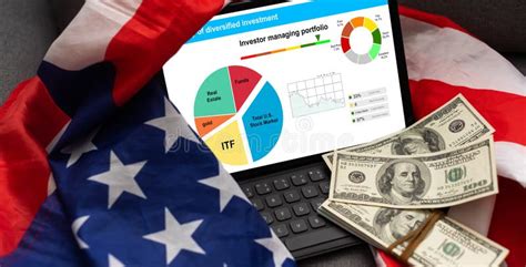 Strategy of Diversified Investment. Investor Managing Portfolio. Pie ...
