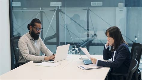 Multinational Business Couple Collaborating Stock Footage SBV-348514716 ...