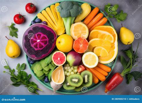 A Plate of Colorful Fruits and Vegetables, Representing the Variety of ...
