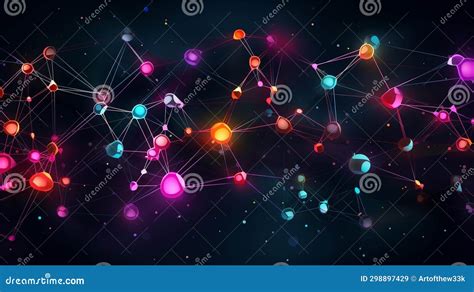 Neon Network: Abstract Circuitry of Interconnected Nodes Stock ...