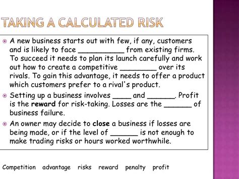 4 taking calculated risks