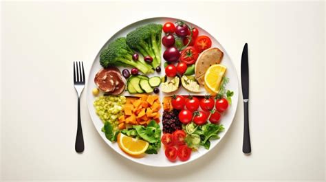 Premium Photo | Graphic representation of a healthy plate with portion ...