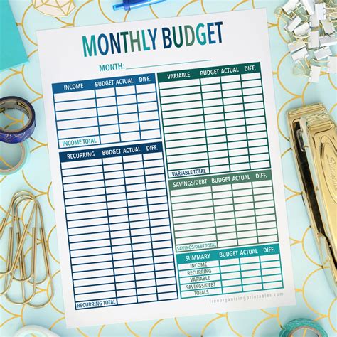 Free Printable Budget Worksheet | Free Organizing Printables