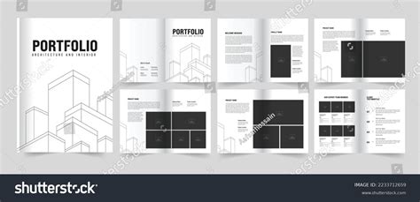 Architecture Portfolio Interior Portfolio Photo Album Stock Vector ...