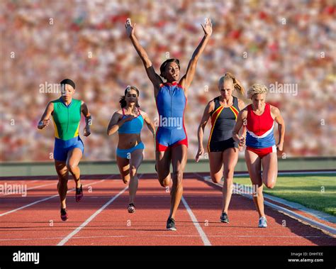 Runners at finish line Stock Photo: 62472662 - Alamy