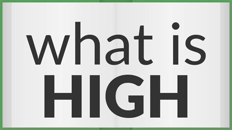 High | meaning of High - YouTube