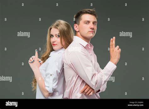 The young couple with different emotions during conflict Stock Photo ...